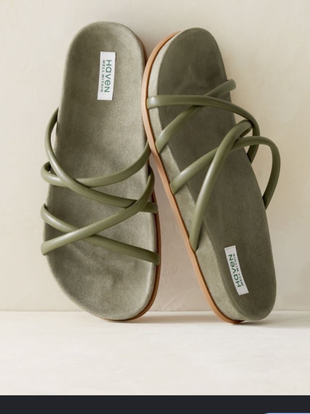 Haven Olive Multi-Strap Slide Sandals for Women